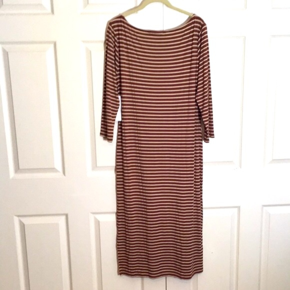 Boatneck Striped Midi Dress - Size XXL - Picture 4 of 8
